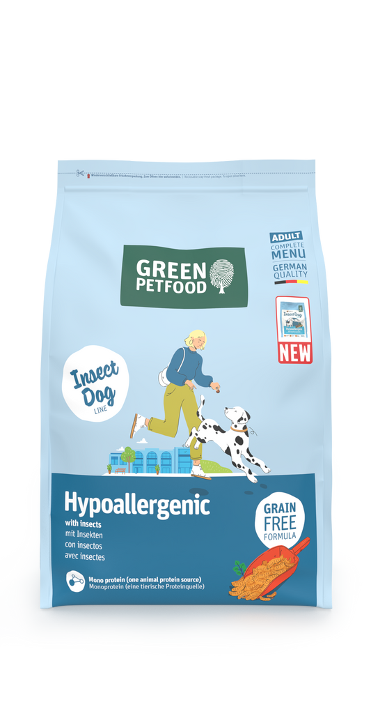【Green Petfood】InsectDog Hypoallergenic 蟲製防皮膚過敏成犬配方 3kg / 4.5kg / 10kg (無穀物大顆粒約 1.5cm 頂級100%單一蟲蛋白 異位性皮炎終極救星)