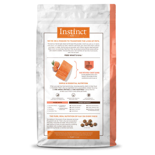 【Instinct 本能】LID 單一動物蛋白無穀物三文魚全貓糧 (4.5Lbs) (美國製造 | 易敏貓與轉季甩毛怪的純淨深海膳食,1.0% 超高 Omega-3 強效抗炎)