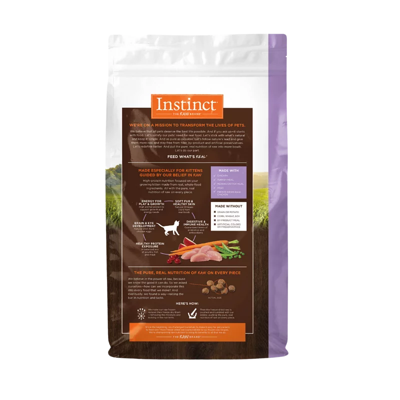 【Instinct 本能】Original 無穀物雞肉幼貓糧 (4.5Lbs) (美國製造 | 幼貓發育期的黃金營養天花板,42.5% 高蛋白 X 22.5% 超高能量)