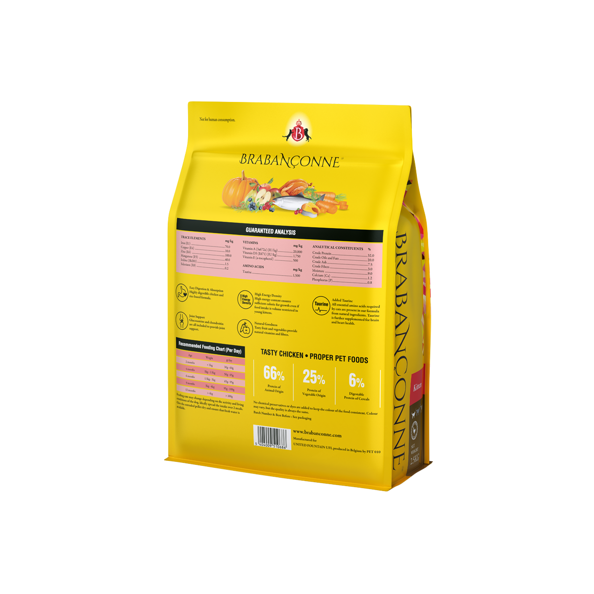 【Brabanconne 爸媽寵】日常系列 幼貓鮮雞肉配方 2.5kg (幼貓/發育期專用 比利時製造 護心益智 增強免疫力)