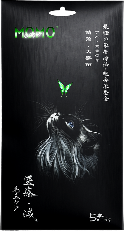 【MomoCare 萌寵守護】功能性主食軟肉泥 - 毛玉排毛 (鯖魚/大麥苗) 15g x 5本