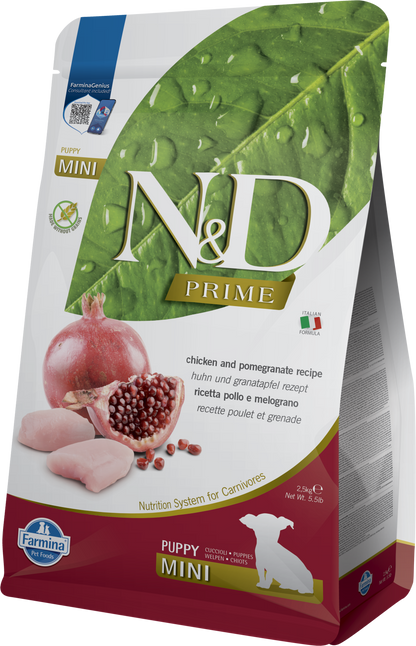【Farmina 法米納】N&D 天然無穀系列 雞肉&石榴味 幼犬專用配方 (小顆粒 2.5kg / 7kg 懷孕/哺乳母犬適用 高能量發育)