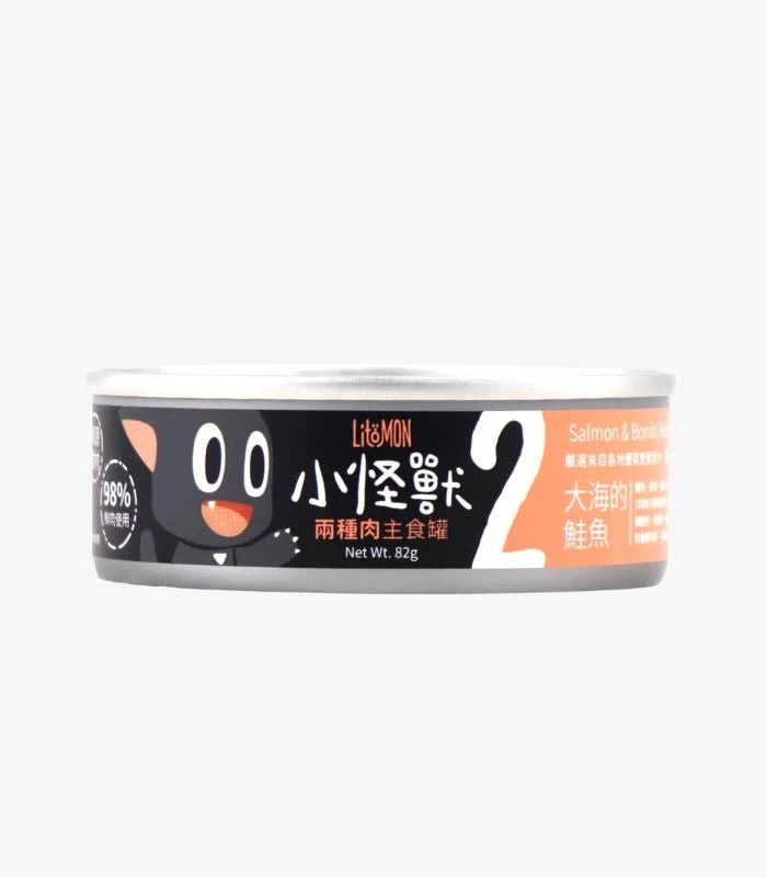 怪獸部落 - 2種肉無膠主食罐 (大海的鮭魚) 82g