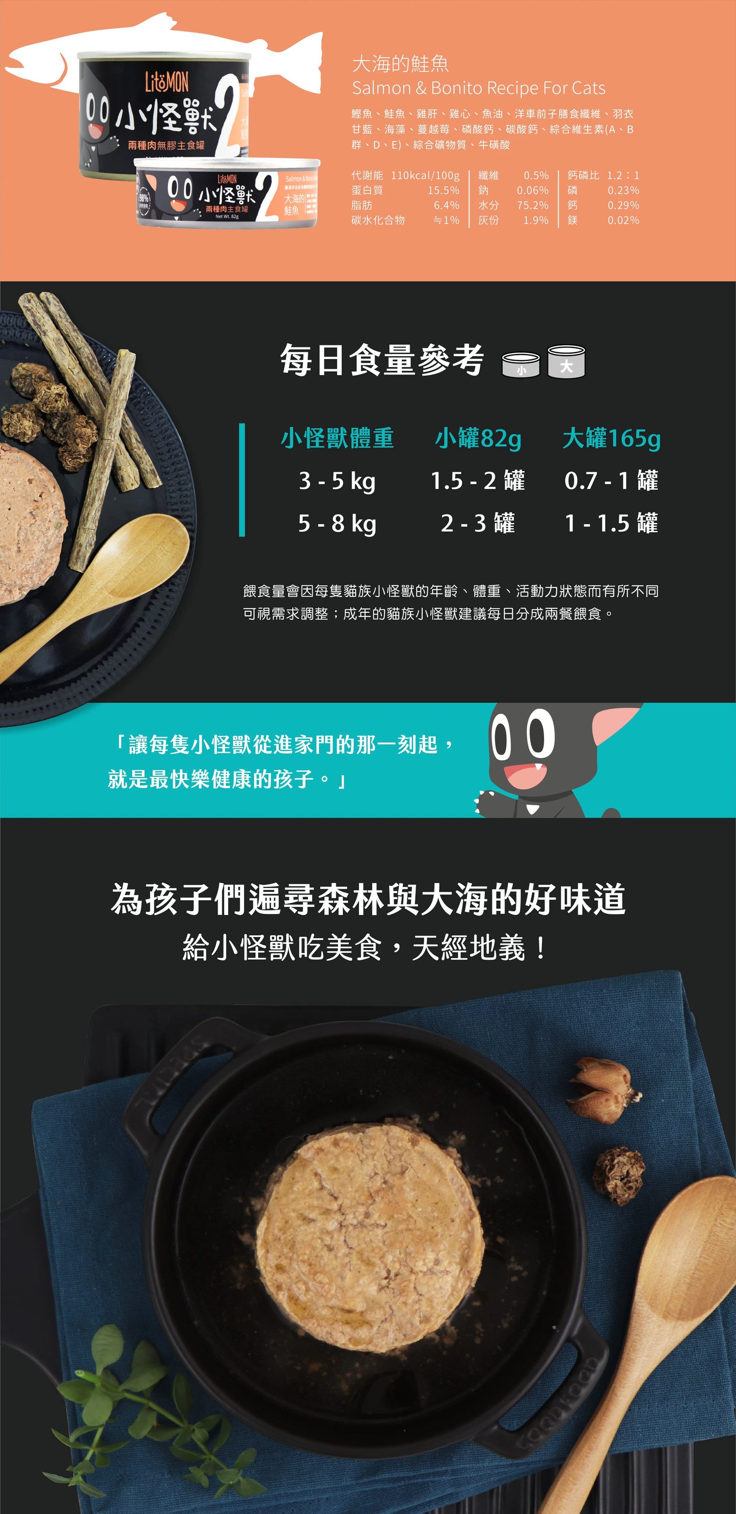 怪獸部落 - 2種肉無膠主食罐 (大海的鮭魚) 82g