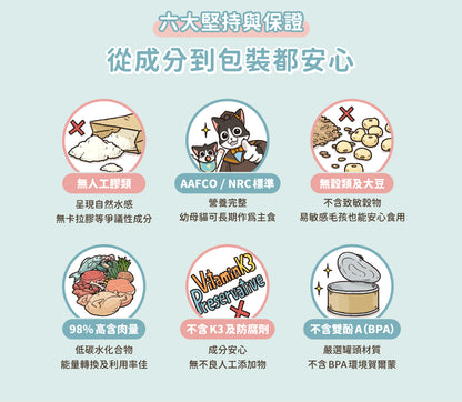 汪喵星球 - 幼母貓專用營養無膠主食罐 (放牧鹿肉) 80g