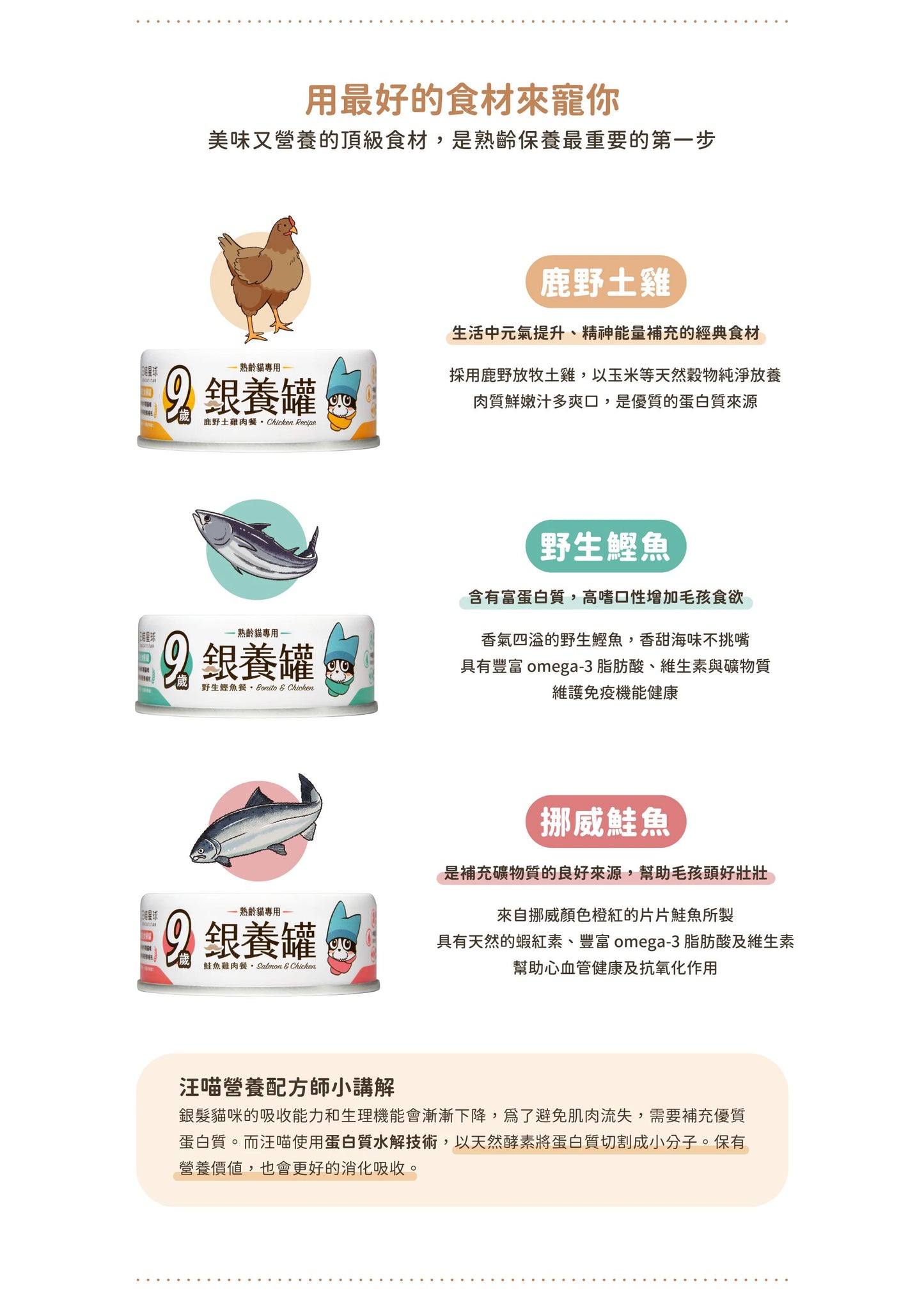 汪喵星球 - 熟齡貓98%低磷無膠主食罐 (鮭魚雞肉餐) 80g