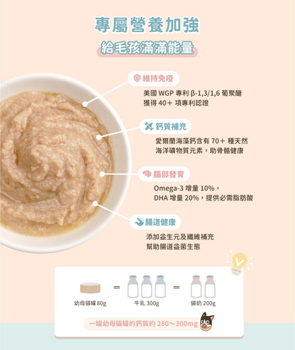 汪喵星球 - 幼母貓專用營養無膠主食罐 (鮮嫩雞肉) 80g