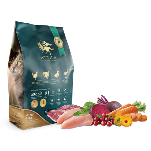 ATTILA 阿提拉雞+火雞+鴨+鴕鳥無穀全齡貓糧 1.8Kg / 4.5Kg