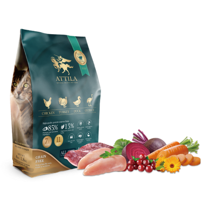 ATTILA 阿提拉雞+火雞+鴨+鴕鳥無穀全齡貓糧 1.8Kg / 4.5Kg