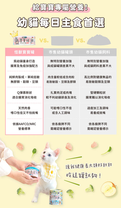 怪獸部落 - 寶寶罐 幼貓全營養主食 (幼貓咕咕雞) 82g