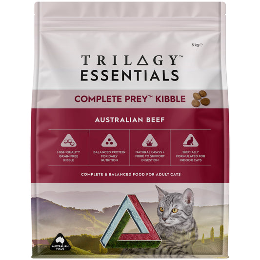 【TRILOGY 奇境】Essentials Complete Prey™ 無穀物成貓乾糧 澳洲牛肉 5kg (極致回歸自然肉食本能 瞬效控毛球/從源頭減少砂盆異味/室內貓專屬定制營養配方)