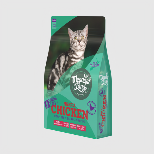 【Meadowland】 CHICKEN 雞肉 美體配方全貓糧 (5kg 紐西蘭頂級放養肉源 低脂控體 腸胃消化調理)