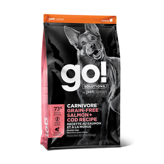 【GO! SOLUTIONS】 活力營養系列 Carnivore 無穀物全犬糧 12lb / 22lb (新鮮三文魚+鱈魚配方 73%海洋肉類蛋白質 皮毛極致修復/無穀低敏/心眼腸胃守護)