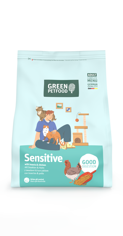 【Green Petfood FairCat Safe Sensitive 蟲製防過敏成貓配方 (無麩質顆粒約 1.0cm 昆蟲+雞肉黃金低敏 腸胃與皮膚雙效防敏)