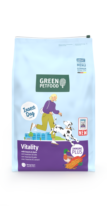【Green Petfood】InsectDog Vitality 體重管理/老犬防敏配方 4.5kg / 7.5kg (無麩質中顆粒約 1.25cm 昆蟲+鴨肉黃金低敏 熟齡控體強心首選)