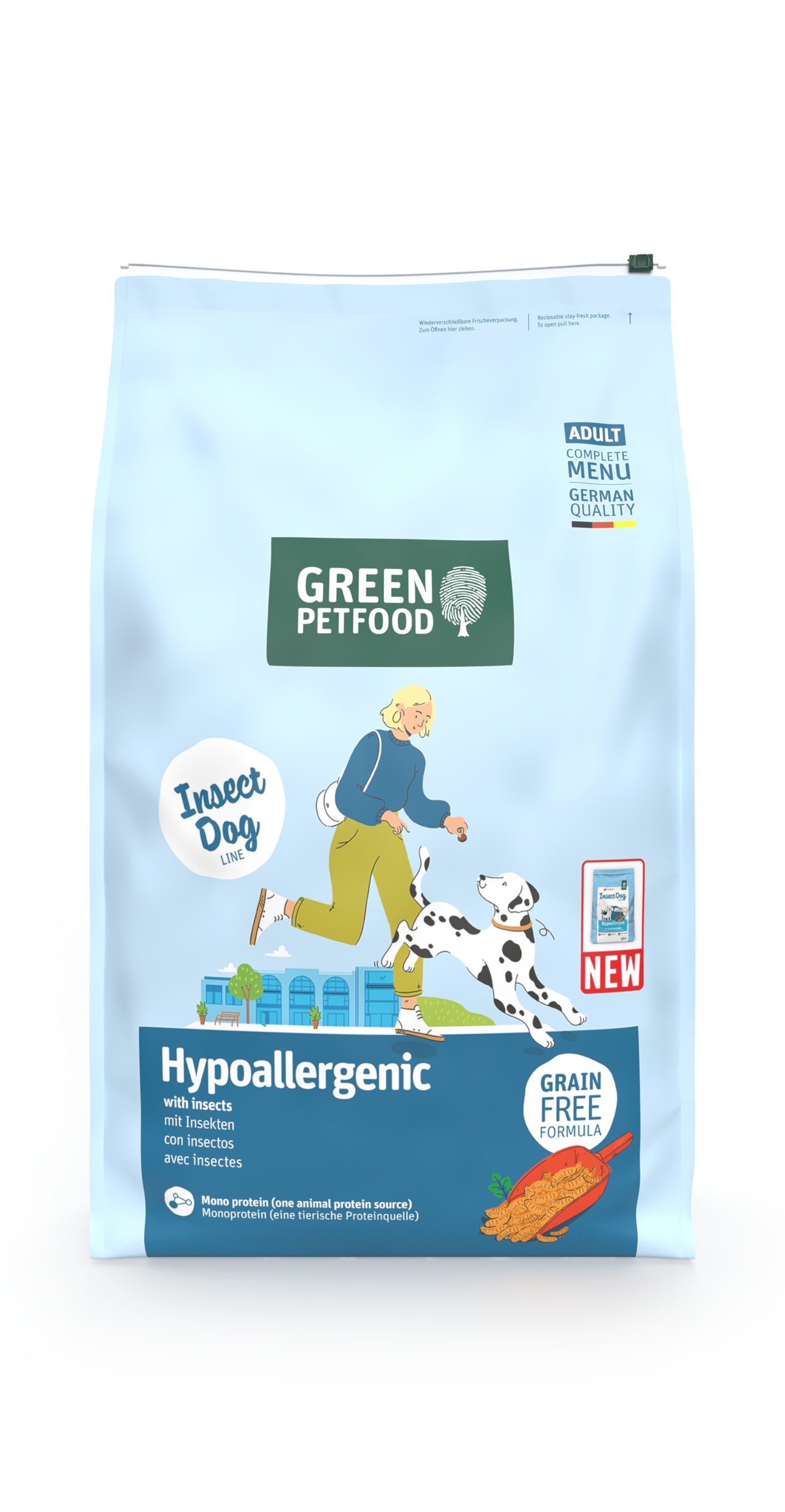 【Green Petfood】InsectDog Hypoallergenic 蟲製防皮膚過敏成犬配方 3kg / 4.5kg / 10kg (無穀物大顆粒約 1.5cm 頂級100%單一蟲蛋白 異位性皮炎終極救星)