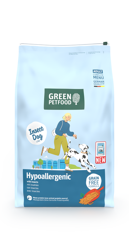 【Green Petfood】InsectDog Hypoallergenic 蟲製防皮膚過敏成犬配方 3kg / 4.5kg / 10kg (無穀物大顆粒約 1.5cm 頂級100%單一蟲蛋白 異位性皮炎終極救星)
