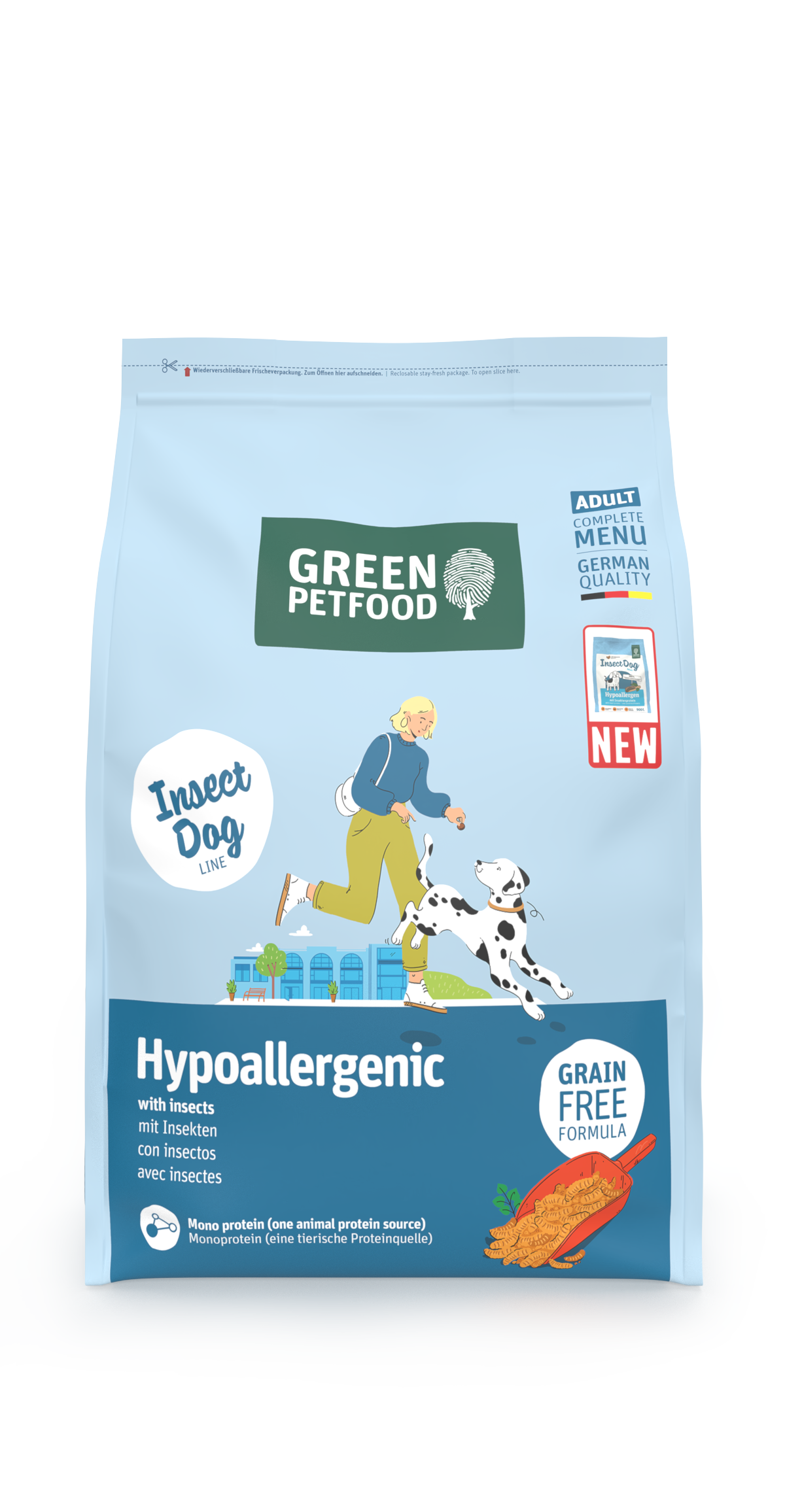 【Green Petfood】InsectDog Hypoallergenic 蟲製防皮膚過敏成犬配方 3kg / 4.5kg / 10kg (無穀物大顆粒約 1.5cm 頂級100%單一蟲蛋白 異位性皮炎終極救星)