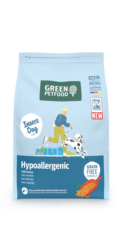 【Green Petfood】InsectDog Hypoallergenic 蟲製防皮膚過敏成犬配方 3kg / 4.5kg / 10kg (無穀物大顆粒約 1.5cm 頂級100%單一蟲蛋白 異位性皮炎終極救星)