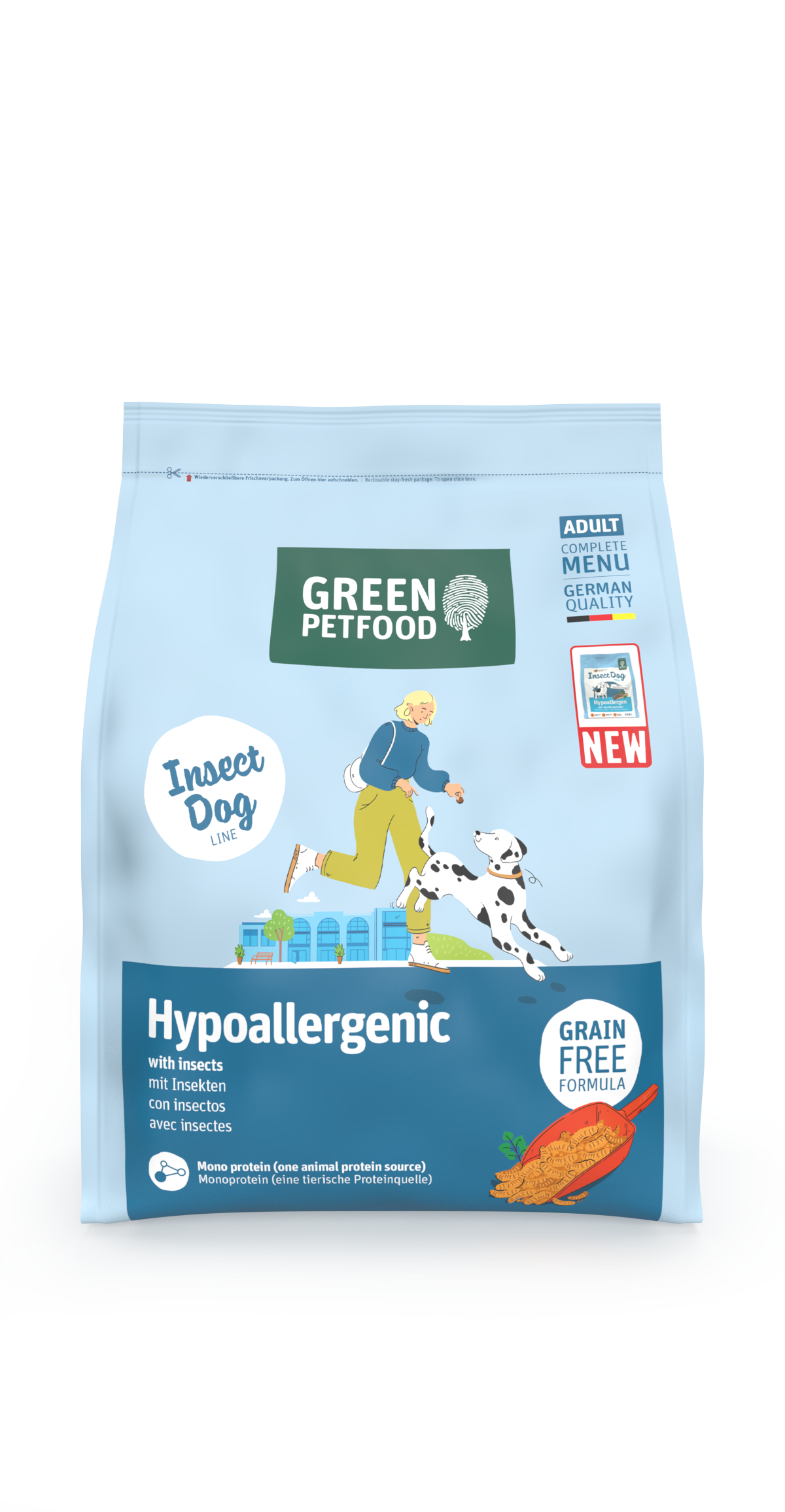 【Green Petfood】InsectDog Hypoallergenic 蟲製防皮膚過敏成犬配方 3kg / 4.5kg / 10kg (無穀物大顆粒約 1.5cm 頂級100%單一蟲蛋白 異位性皮炎終極救星)