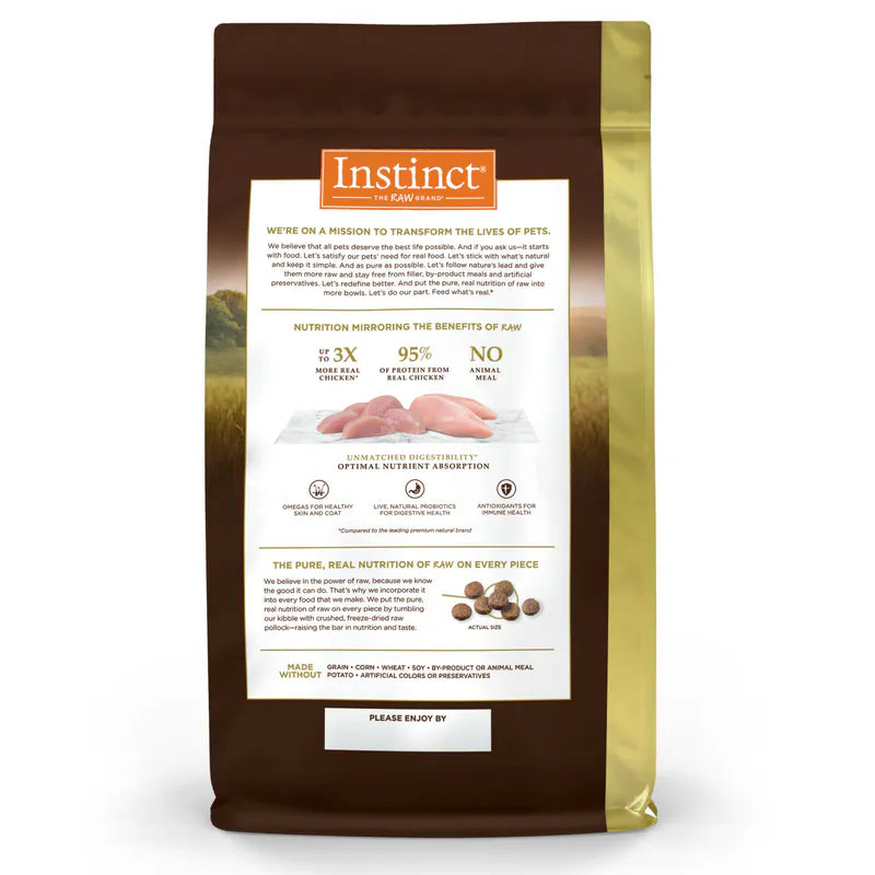 【Instinct 本能】Ultimate Protein 頂級蛋白質走地雞全貓糧 (4Lbs / 10Lbs) (美國製造 | 乾糧界的肉量天花板，47% 逆天純肉高蛋白 X 凍乾狹鱈魚包裹)