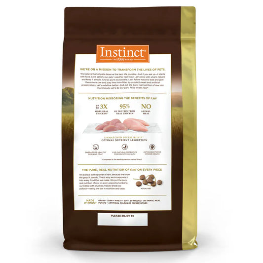【Instinct 本能】Ultimate Protein 頂級蛋白質走地雞全貓糧 (4Lbs / 10Lbs) (美國製造 | 乾糧界的肉量天花板，47% 逆天純肉高蛋白 X 凍乾狹鱈魚包裹)