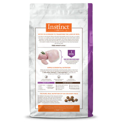 【Instinct 本能】LID 單一動物蛋白無穀物兔肉成貓糧 (4.5Lbs / 10Lbs) (美國製造 | 過敏貓與慢性拉稀主子的救命稻草，嚴選珍貴低敏兔肉與冷壓凍乾噴塗)