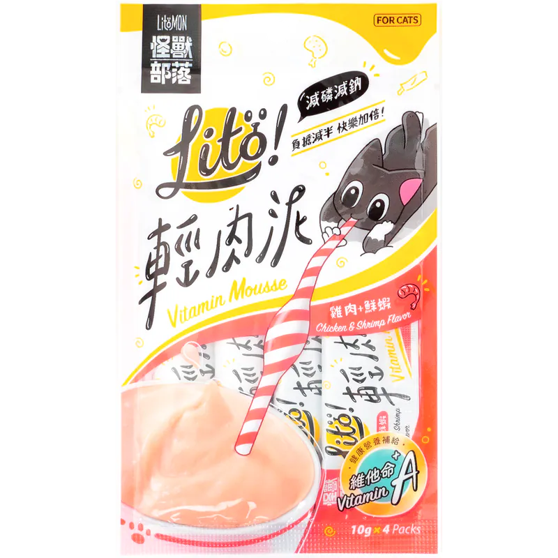 怪獸部落 Lito! 輕肉泥 (雞肉+鮮蝦) 10g x 4入