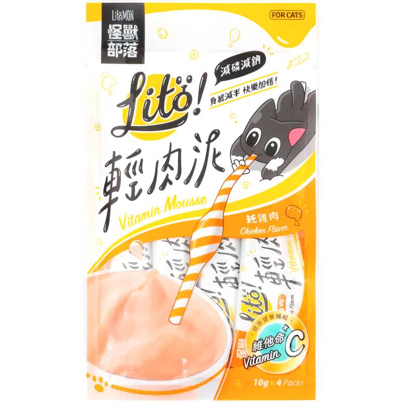 怪獸部落 Lito! 輕肉泥 (純雞肉) 10g x 4入