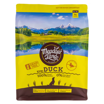 【Meadowland】鴨肉 低敏配方全犬糧 (5kg / 10kg 紐西蘭頂級放養肉源 溫和消化調理 挑嘴犬低敏糧)
