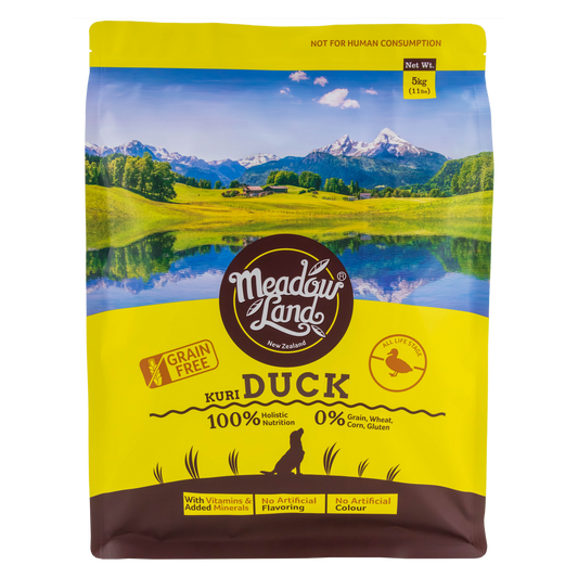 【Meadowland】鴨肉 低敏配方全犬糧 (5kg / 10kg 紐西蘭頂級放養肉源 溫和消化調理 挑嘴犬低敏糧)