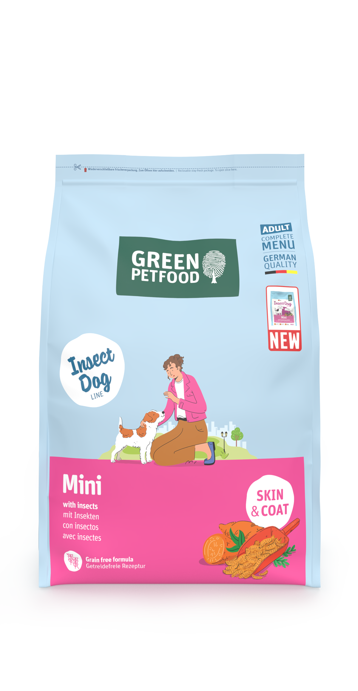 【Green Petfood】InsectDog Mini 升級皮膚防敏感迷你成犬配方3kg / 4.5kg / 7.5kg (無穀物迷你顆粒約 0.8cm 亞洲氣候定制 100%單一蟲蛋白 異位性皮炎終極救星)