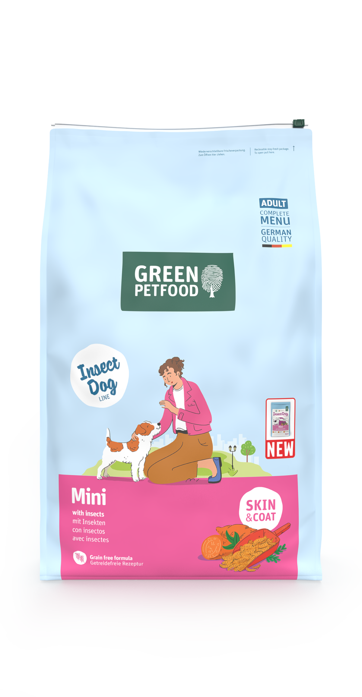 【Green Petfood】InsectDog Mini 升級皮膚防敏感迷你成犬配方3kg / 4.5kg / 7.5kg (無穀物迷你顆粒約 0.8cm 亞洲氣候定制 100%單一蟲蛋白 異位性皮炎終極救星)