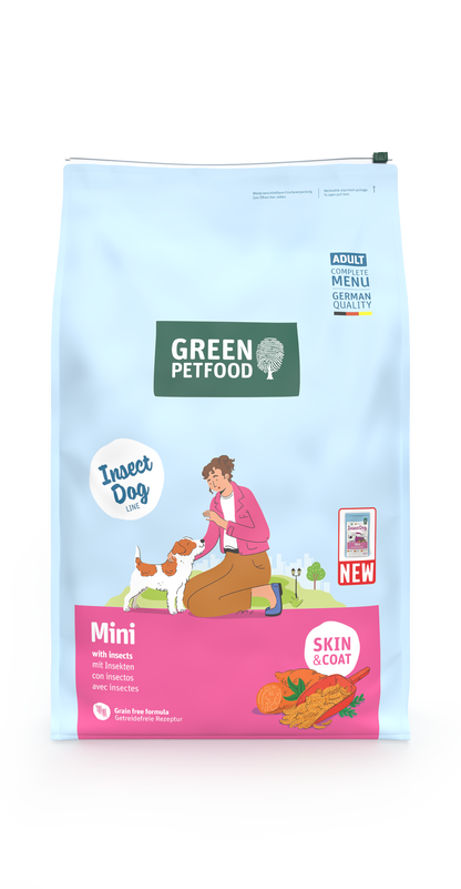 【Green Petfood】InsectDog Mini 升級皮膚防敏感迷你成犬配方3kg / 4.5kg / 7.5kg (無穀物迷你顆粒約 0.8cm 亞洲氣候定制 100%單一蟲蛋白 異位性皮炎終極救星)