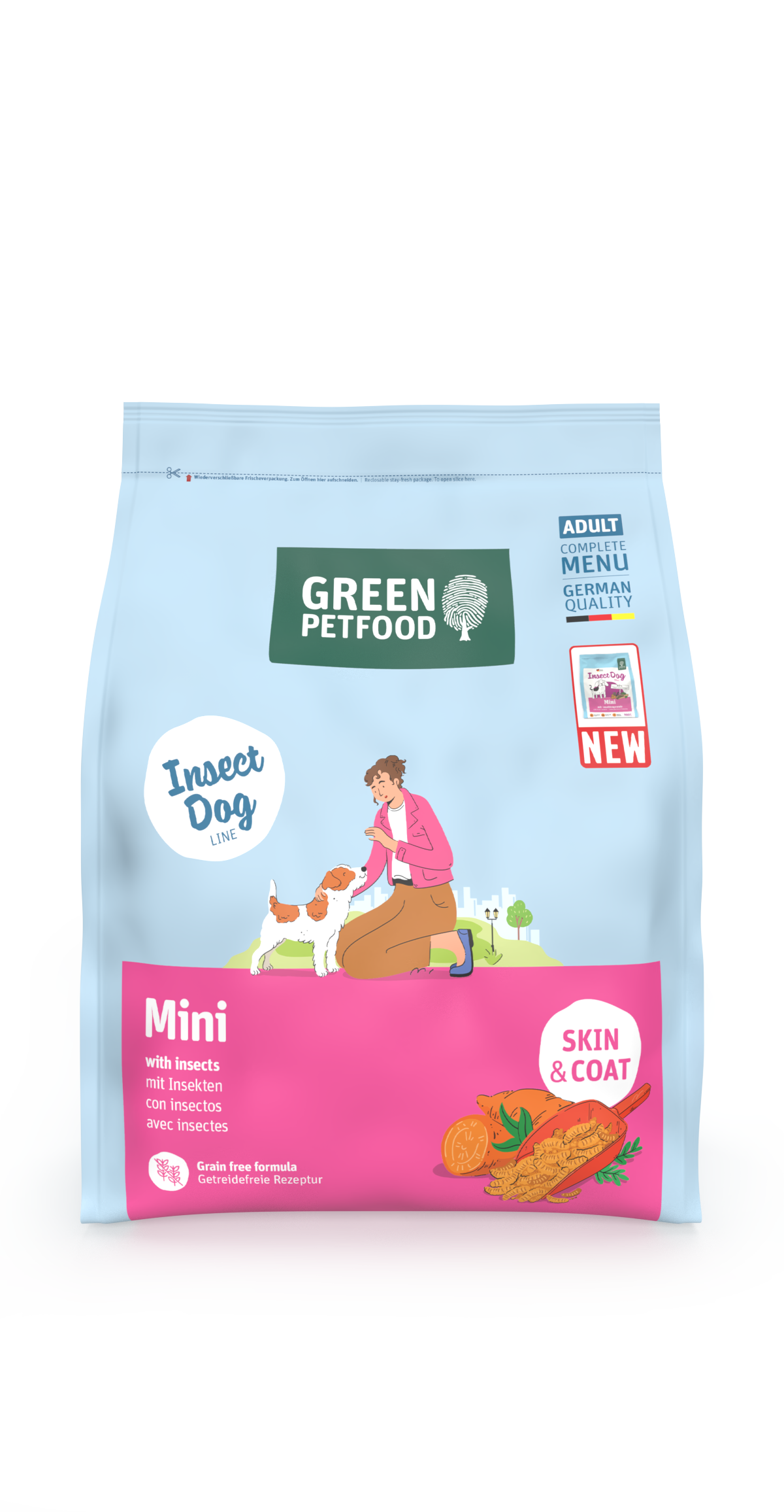 【Green Petfood】InsectDog Mini 升級皮膚防敏感迷你成犬配方3kg / 4.5kg / 7.5kg (無穀物迷你顆粒約 0.8cm 亞洲氣候定制 100%單一蟲蛋白 異位性皮炎終極救星)
