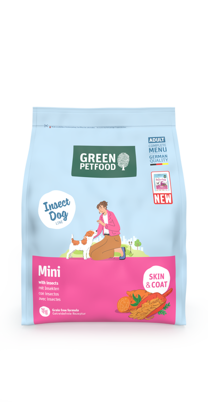 【Green Petfood】InsectDog Mini 升級皮膚防敏感迷你成犬配方3kg / 4.5kg / 7.5kg (無穀物迷你顆粒約 0.8cm 亞洲氣候定制 100%單一蟲蛋白 異位性皮炎終極救星)