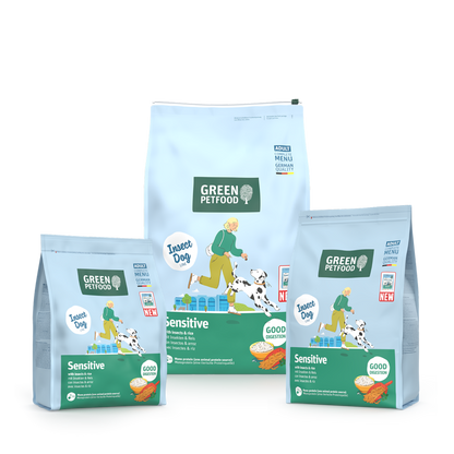 【Green Petfood】InsectDog Sensitive 蟲製防腸胃過敏成犬配方 3kg / 4.5kg / 10kg (無麩質小顆粒約 1.0cm 頂級100%單一蟲蛋白 腸胃與皮膚雙效防敏)