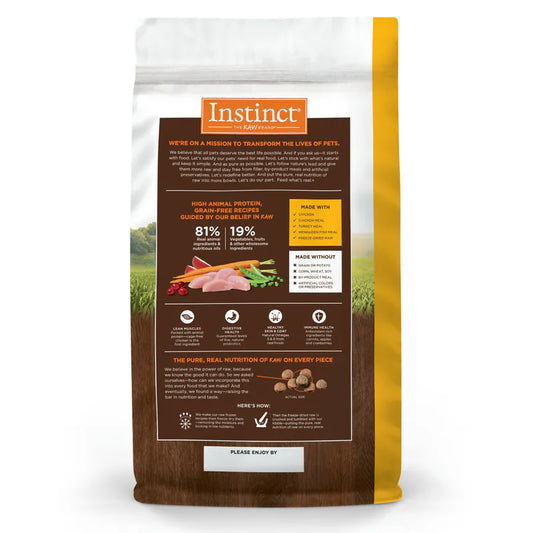 【Instinct 本能】Original 無穀物走地雞全貓糧 (5Lbs / 11Lbs) (美國製造 | 本能最暢銷的經典傳奇，優質放養走地雞第一成份 X 凍乾鱈魚粉噴塗)