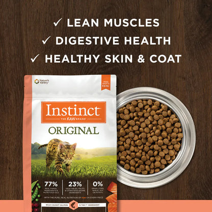 【Instinct 本能】Original 無穀物三文魚全貓糧 (4.5Lbs / 10Lbs) (美國製造 | 深海極致美毛傳奇，野生捕獲三文魚第一成份 X 凍乾鱈魚粉噴塗)