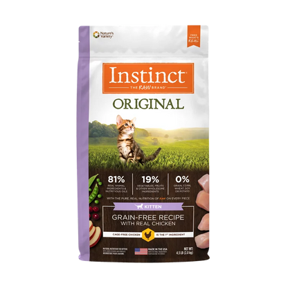 【Instinct 本能】Original 無穀物雞肉幼貓糧 (4.5Lbs) (美國製造 | 幼貓發育期的黃金營養天花板，42.5% 高蛋白 X 22.5% 超高能量)