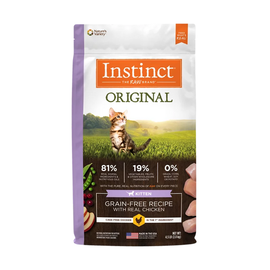 【Instinct 本能】Original 無穀物雞肉幼貓糧 (4.5Lbs) (美國製造 | 幼貓發育期的黃金營養天花板，42.5% 高蛋白 X 22.5% 超高能量)