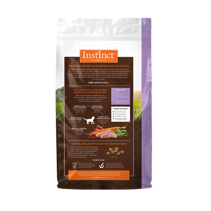 【Instinct 本能】Original 無穀物雞肉幼貓糧 (4.5Lbs) (美國製造 | 幼貓發育期的黃金營養天花板，42.5% 高蛋白 X 22.5% 超高能量)