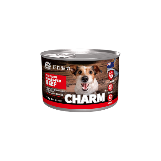 【CHARM 野性魅力】超能精華草飼牛狗主食罐 (170G) (紐西蘭製造 | 最高 92% 肉含量 X 十大超能精華)