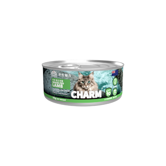 【CHARM 野性魅力】超能精華草飼羊貓主食罐 (85G) (紐西蘭製造 | 最高 92% 肉含量 X 十大超能精華)