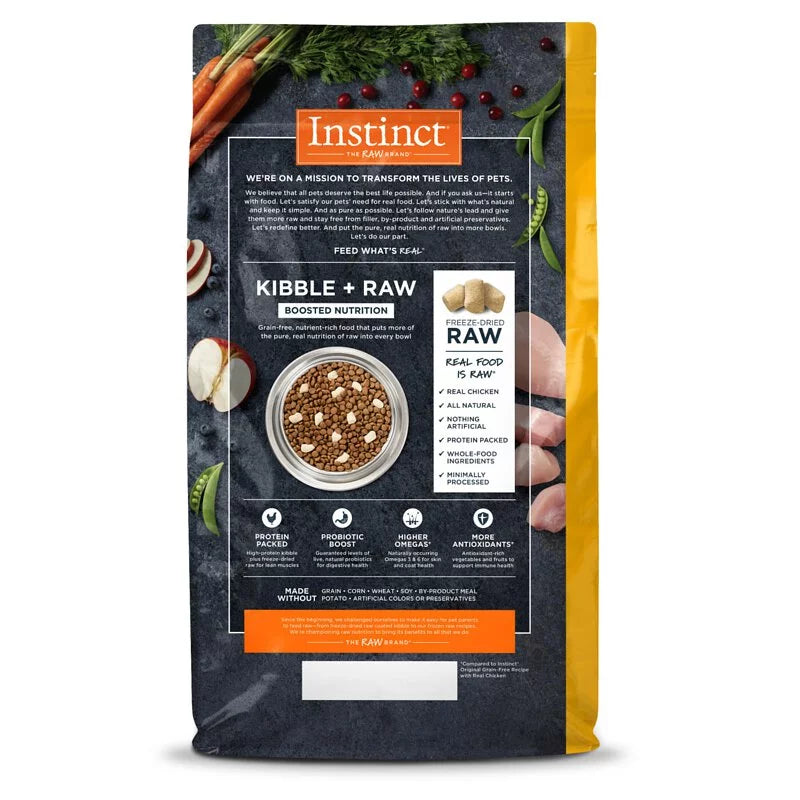 【Instinct 本能】Raw Boost® 無穀物生肉走地雞全貓糧 (5Lbs / 10Lbs) (美國製造 | 突破傳統乾糧極限，43% 豐沛動物蛋白 X 真正低溫凍乾生雞肉丁)