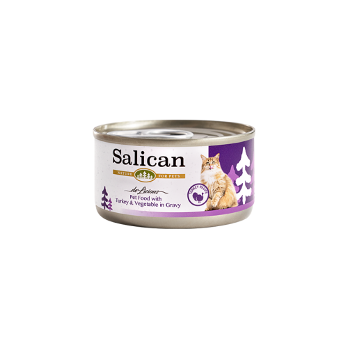 Salican 肉汁系列 火雞肉+蔬菜貓罐頭 主食罐 85G