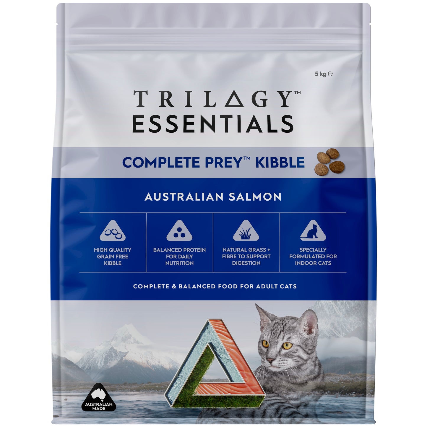 【TRILOGY 奇境】Essentials Complete Prey™ 無穀物成貓乾糧 澳洲三文魚 5kg (極致回歸自然肉食本能 瞬效控毛球/從源頭減少砂盆異味/室內貓專屬定制營養配方)