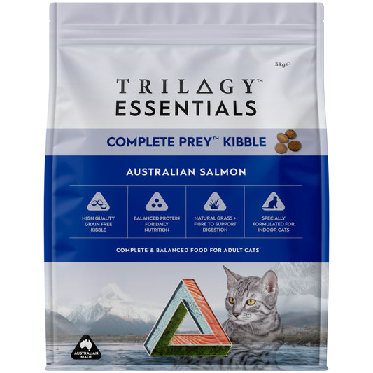 【TRILOGY 奇境】Essentials Complete Prey™ 無穀物成貓乾糧 澳洲三文魚 5kg (極致回歸自然肉食本能 瞬效控毛球/從源頭減少砂盆異味/室內貓專屬定制營養配方)