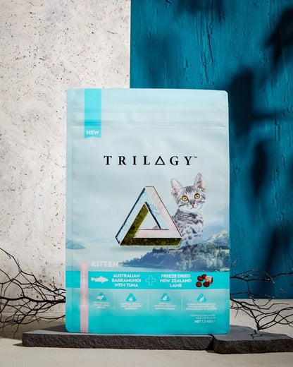 【TRILOGY 奇境】 澳洲尖吻鱸魚及吞拿魚＋紐西蘭羊肺凍乾 無穀物幼貓糧 1.2kg (頂級無激素海鮮源 肉粒+凍乾雙重口感 加強保護力/高蛋白黃金成長/護腸低敏配方)