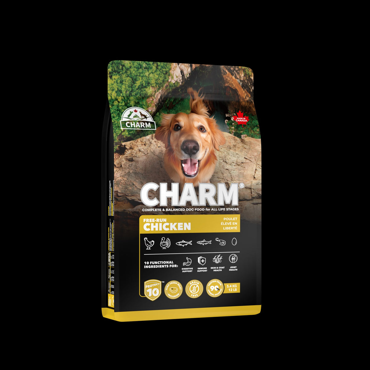 【CHARM 野性魅力】超能精華走地雞全犬糧 (5.4KG / 10KG) (加拿大製造 | 90%高動物蛋白 X Protect10™ 全球首創十項專利超能精華)